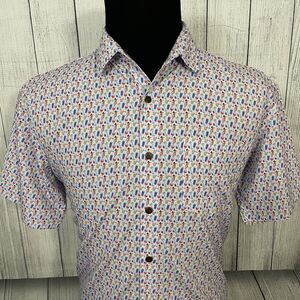Tropical Bros Men's Large Alcohol Drinks AOP Moisture Wicking Button-Front Shirt